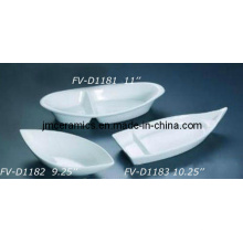 Bowl en forma de barco de porcelana